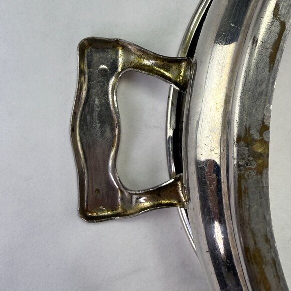 Vintage Silverplate Filigree Serving Dish Ring With Handles - Picture 10 of 15